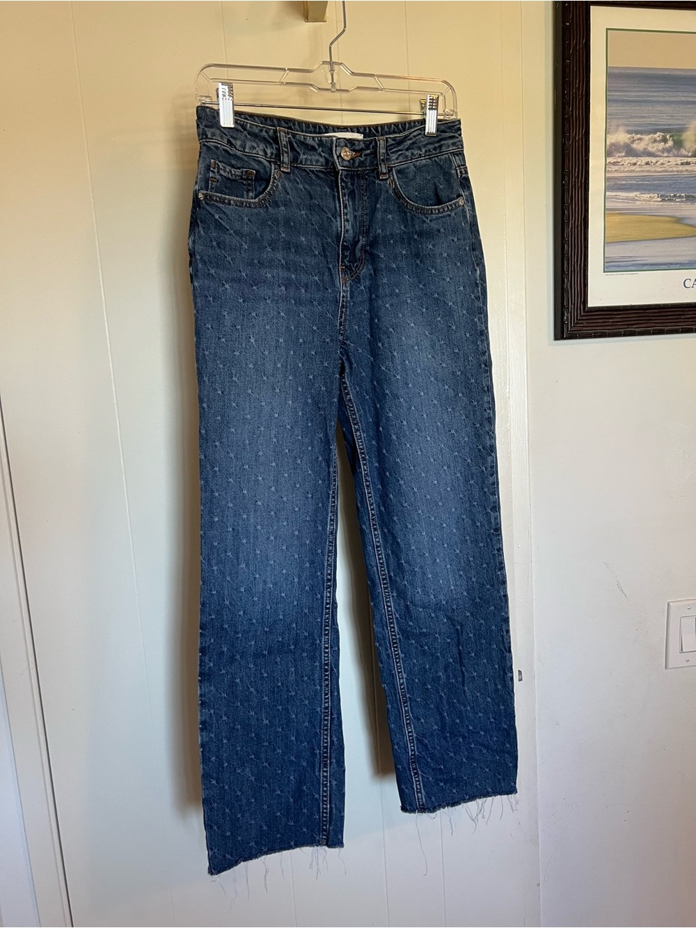 Zara Dark Blue Straight-Leg Jeans